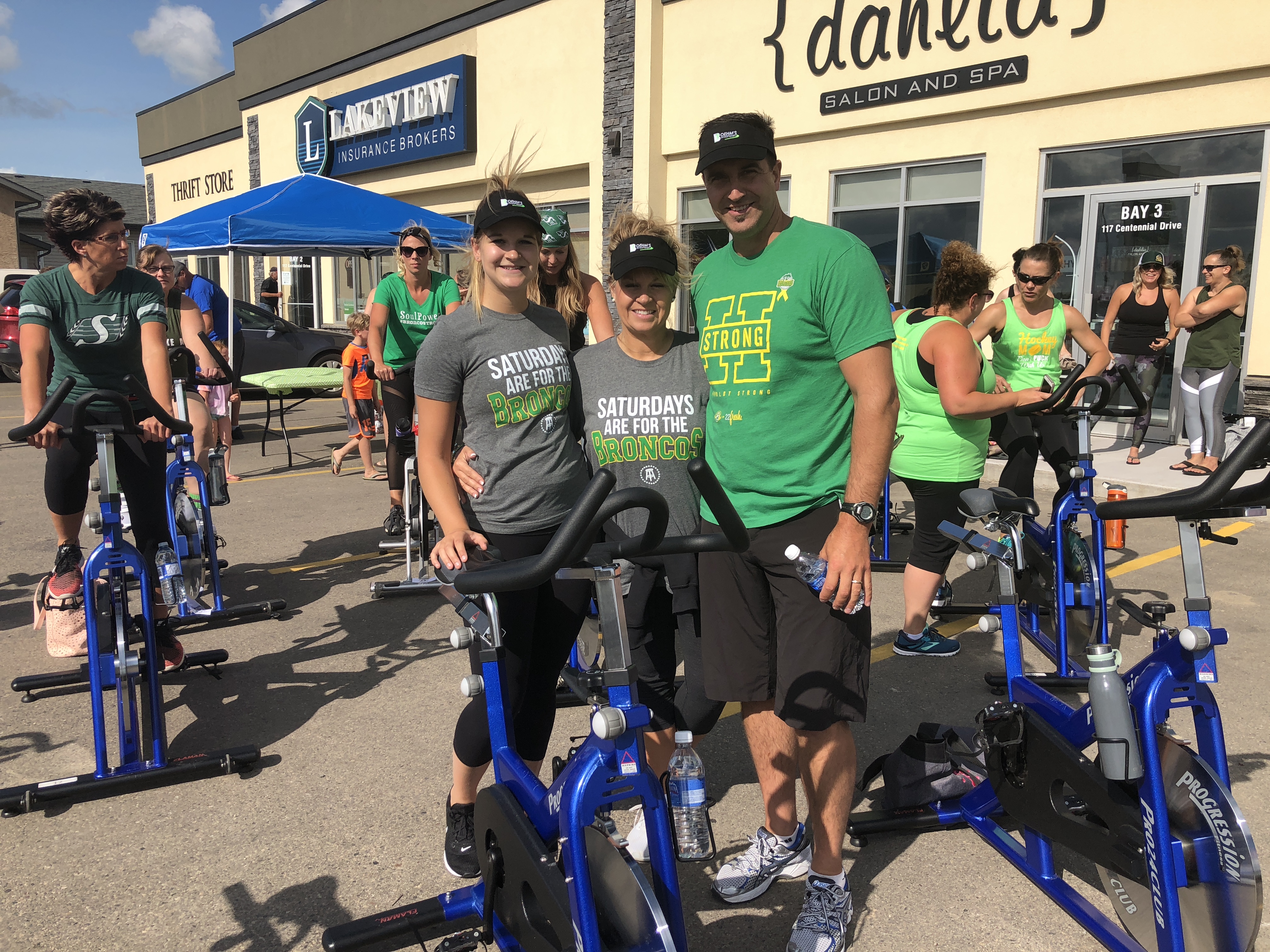 Boehm's Physiotherapy Staff Biking for Charity
