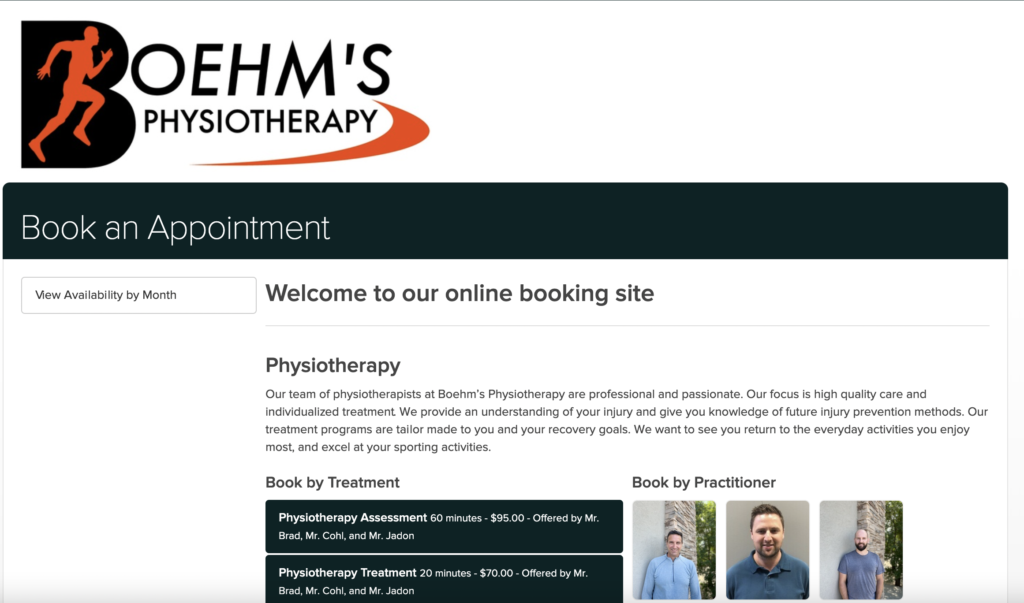 boehms-physiotherapy-online-booking-portal